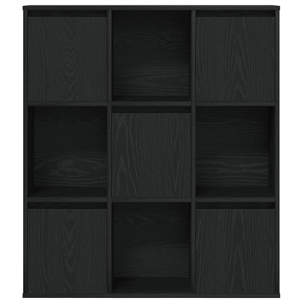 Bookcase Black Oak 89x24x101.5 cm Engineered Wood
