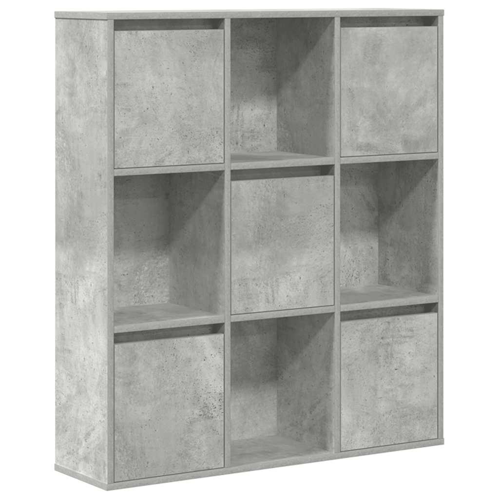 Bookcase Concrete Grey 89x24x101.5 cm Engineered Wood