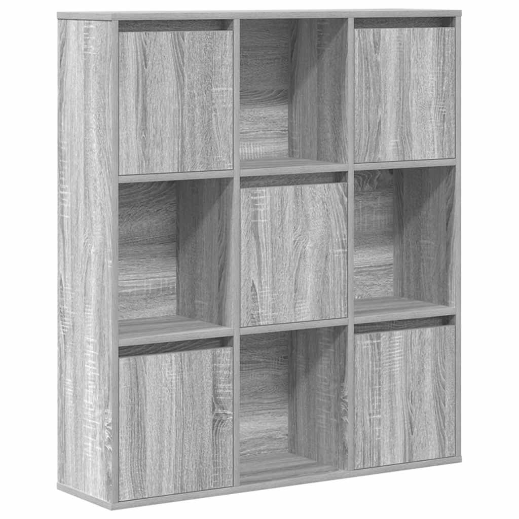 Bookcase Grey Sonoma 89x24x101.5 cm Engineered Wood