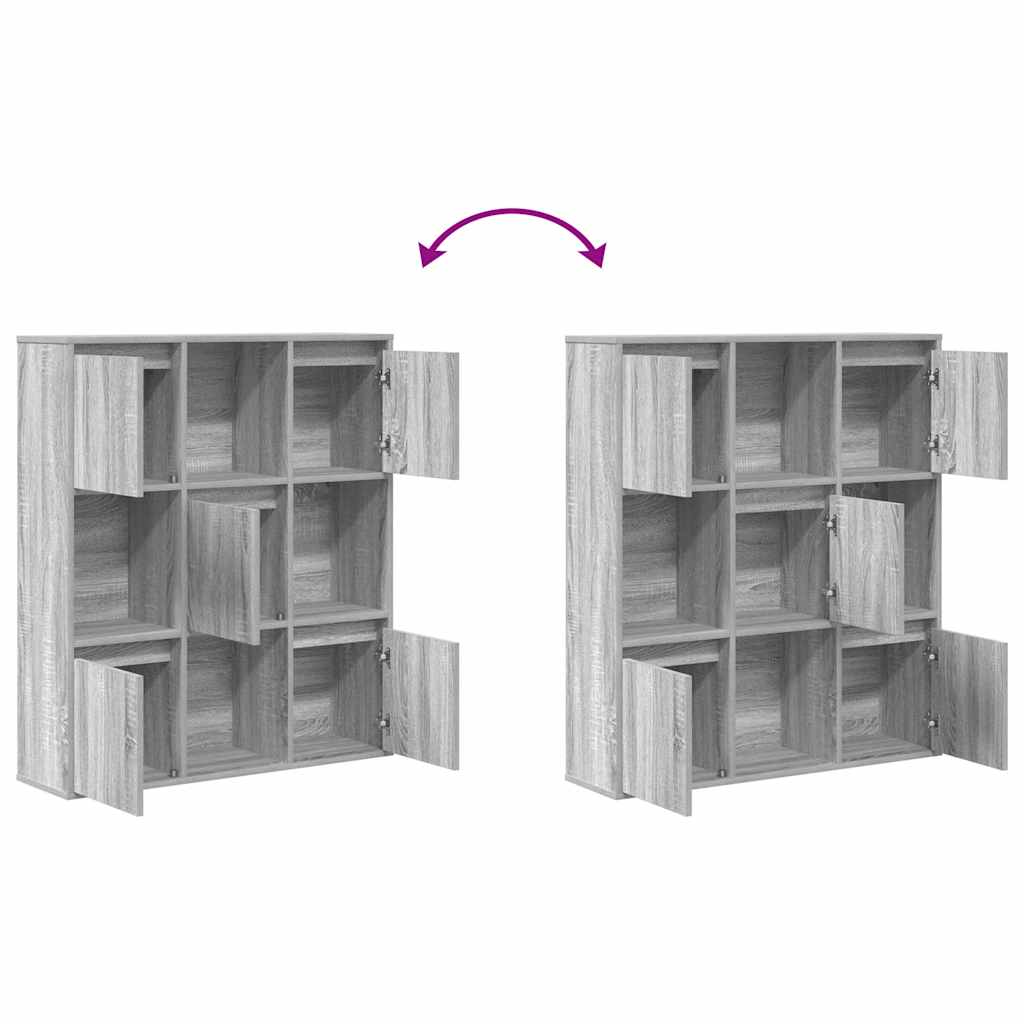 Bookcase Grey Sonoma 89x24x101.5 cm Engineered Wood