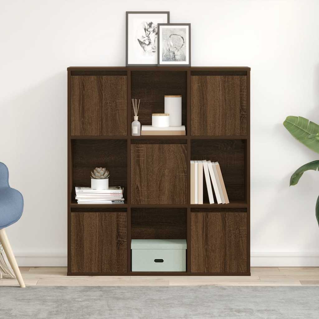 Bookcase Brown Oak 89x24x101.5 cm Engineered Wood