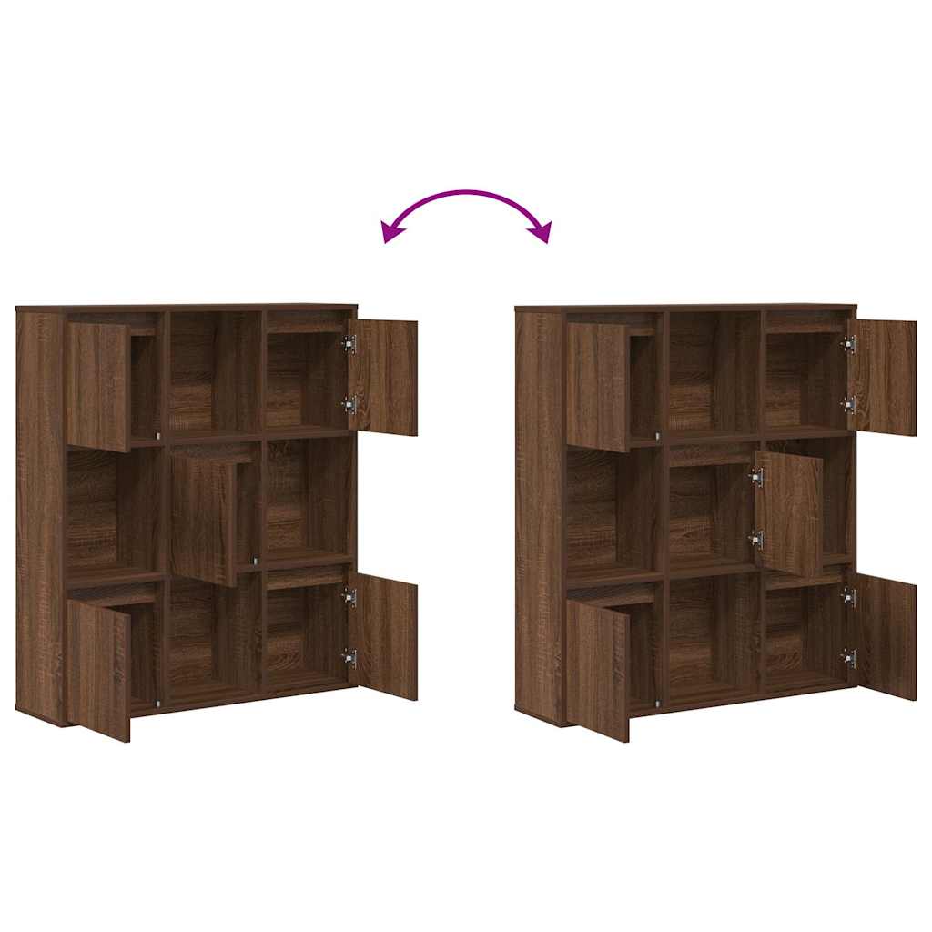 Bookcase Brown Oak 89x24x101.5 cm Engineered Wood