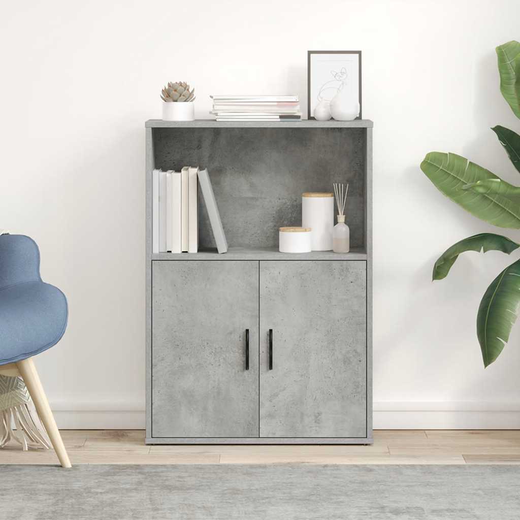 Bookcase Concrete Grey 60x24x85 cm Engineered Wood