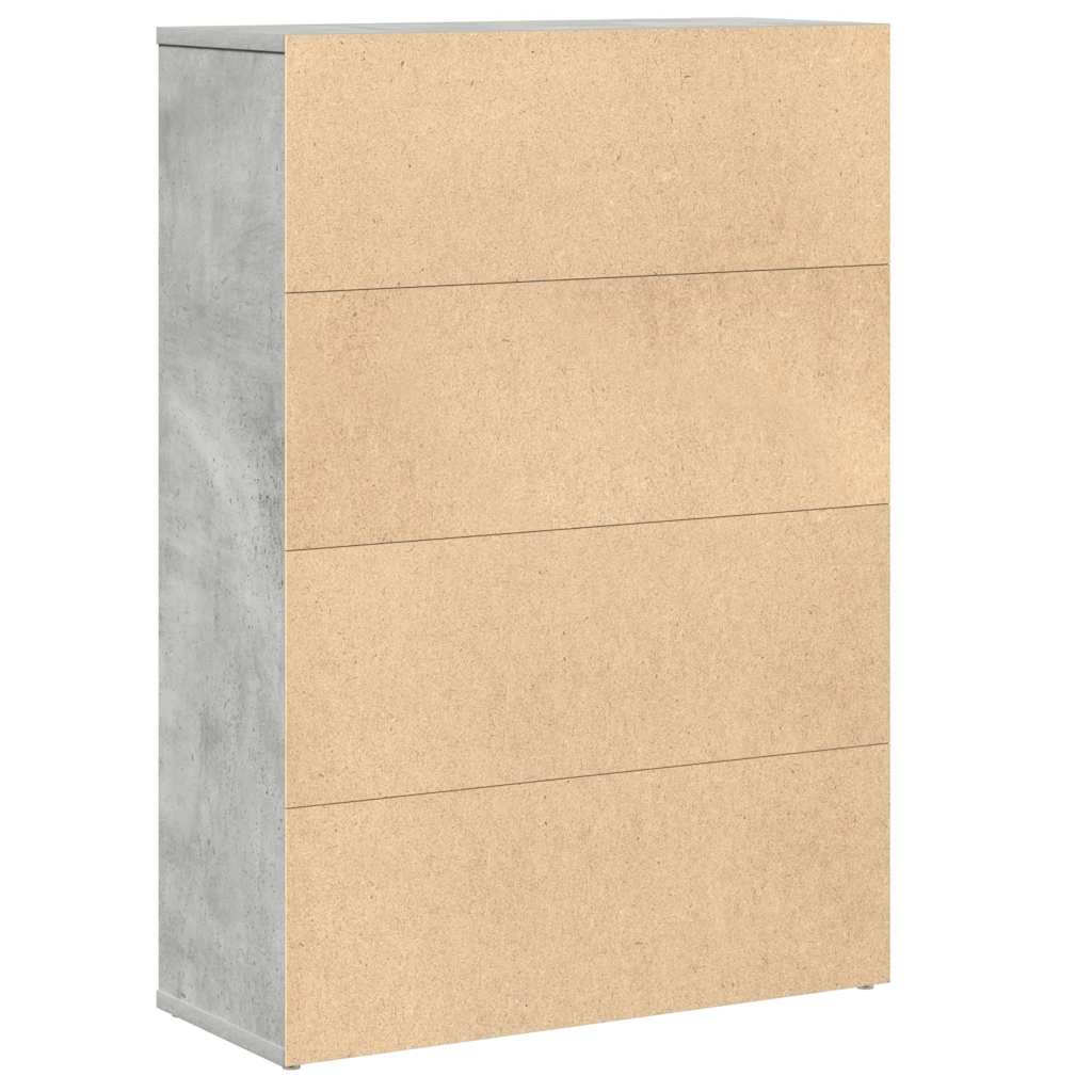 Bookcase Concrete Grey 60x24x85 cm Engineered Wood