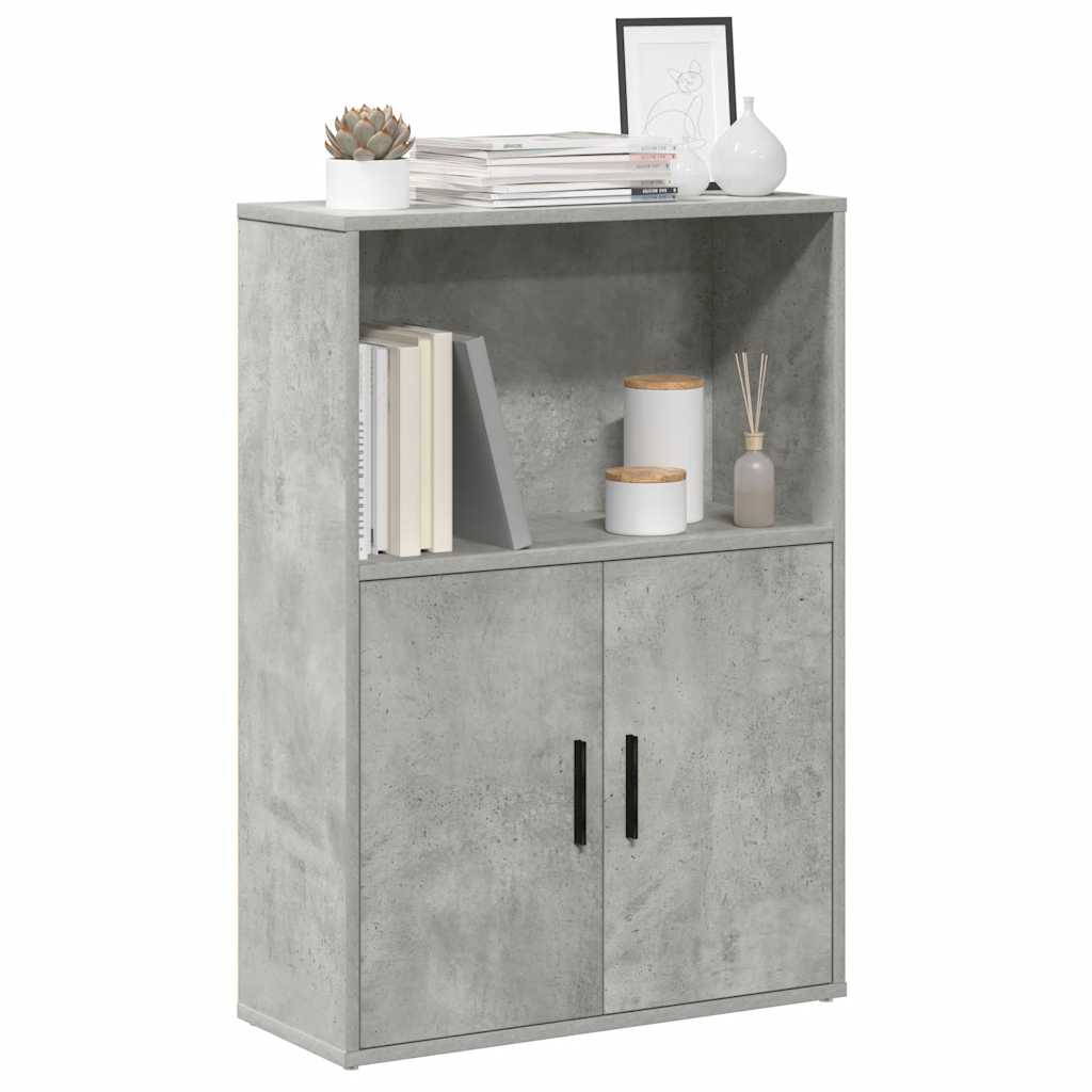 Bookcase Concrete Grey 60x24x85 cm Engineered Wood