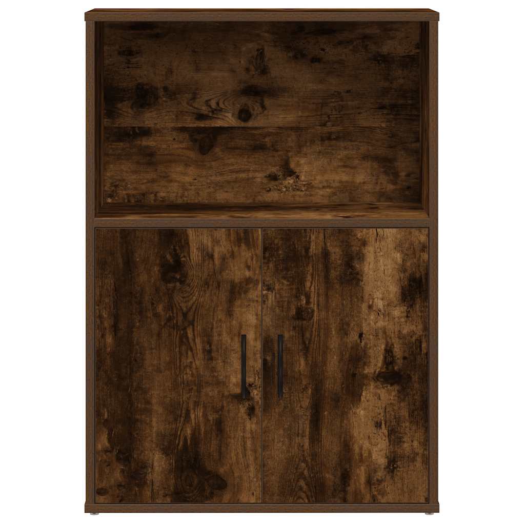 Bookcase Smoked Oak 60x24x85 cm Engineered Wood