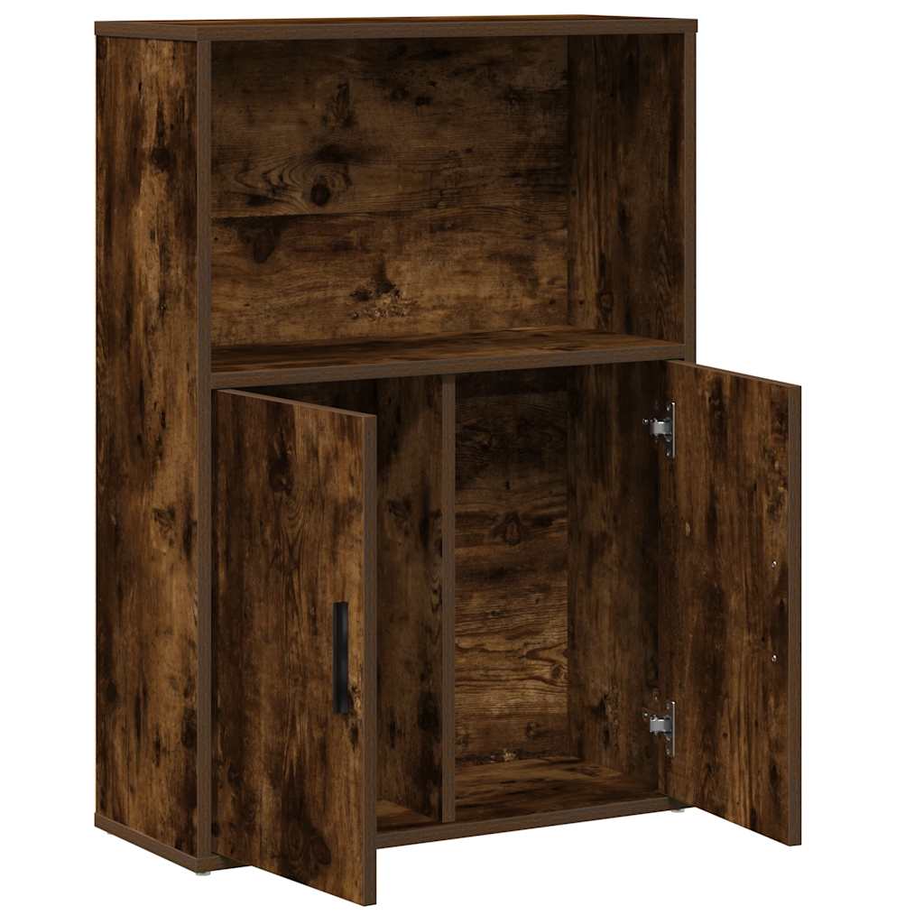 Bookcase Smoked Oak 60x24x85 cm Engineered Wood