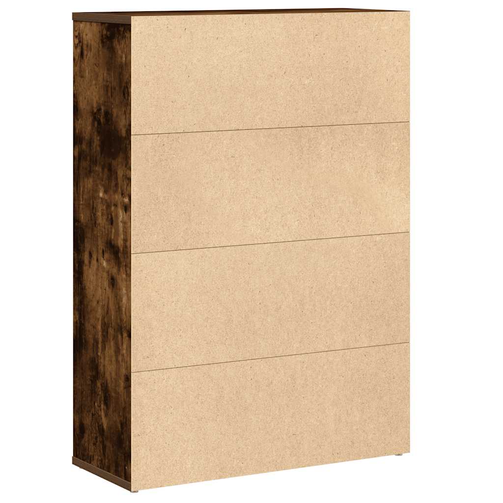 Bookcase Smoked Oak 60x24x85 cm Engineered Wood