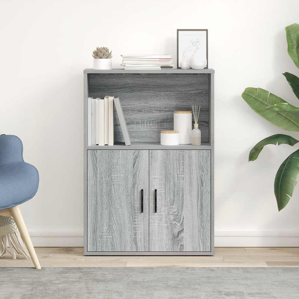 Bookcase Grey Sonoma 60x24x85 cm Engineered Wood