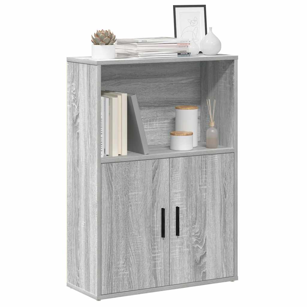 Bookcase Grey Sonoma 60x24x85 cm Engineered Wood