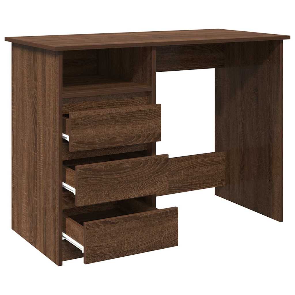 Desk Brown Oak 102x50x75 cm Engineered Wood