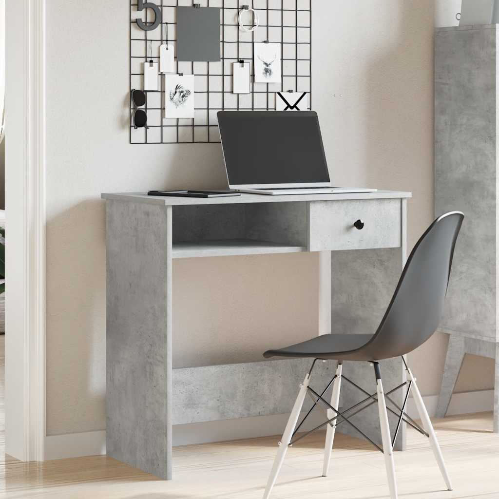 Desk Concrete Grey 80x40x75 cm Engineered Wood