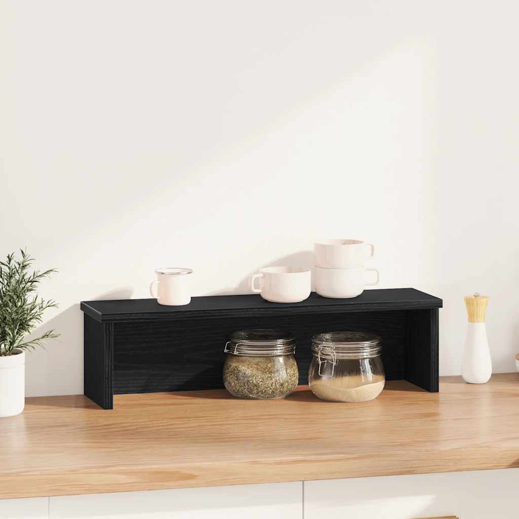 Kitchen Rack Stackable Black 50x15x16 cm Engineered Wood