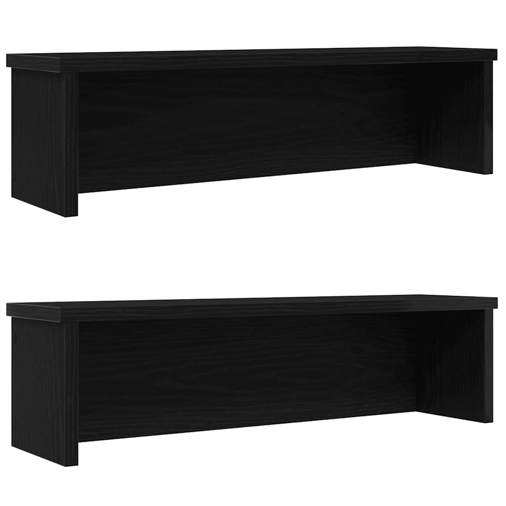 Kitchen Racks Stackable 2 pcs Black 50x15x16 cm