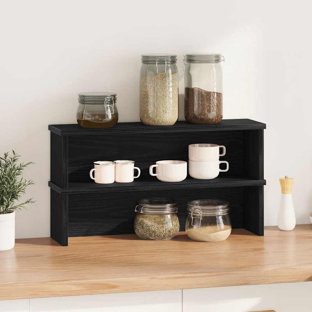 Kitchen Racks Stackable 2 pcs Black 50x15x16 cm