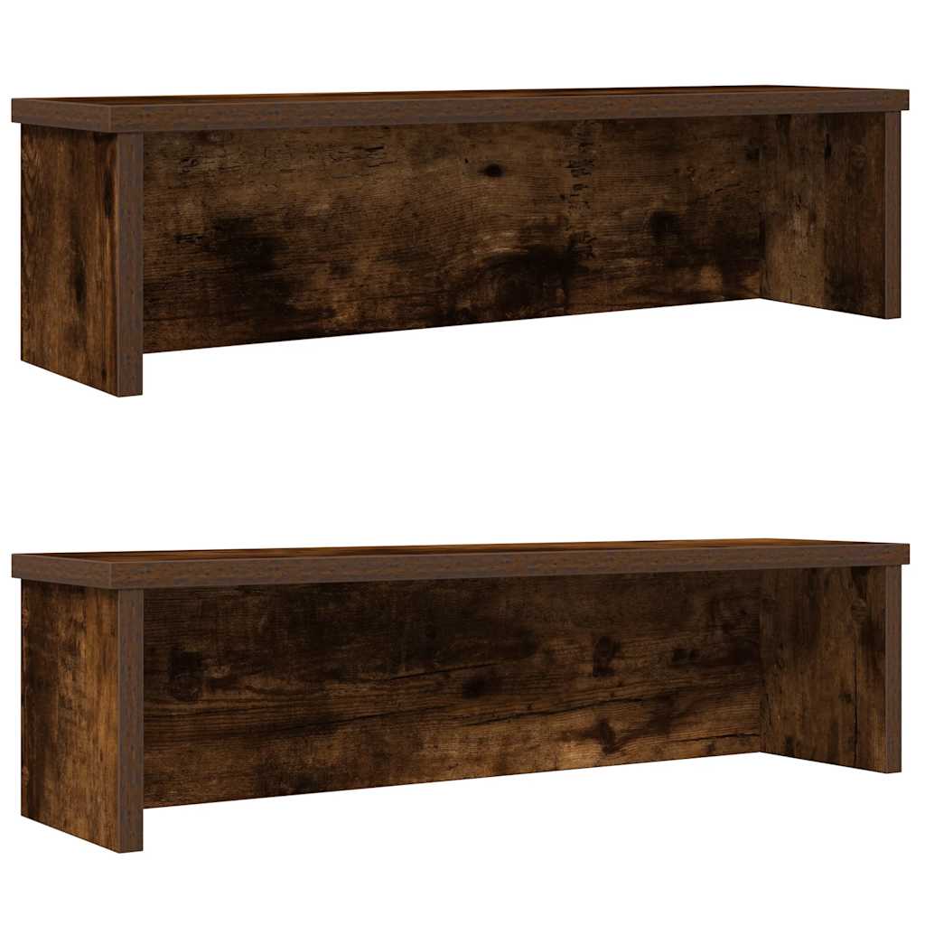 Kitchen Racks Stackable 2 pcs Smoked Oak 50x15x16 cm