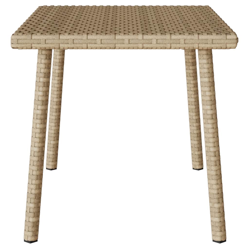 Garden Coffee Table Rectangular Beige 60x40x37 cm Poly Rattan