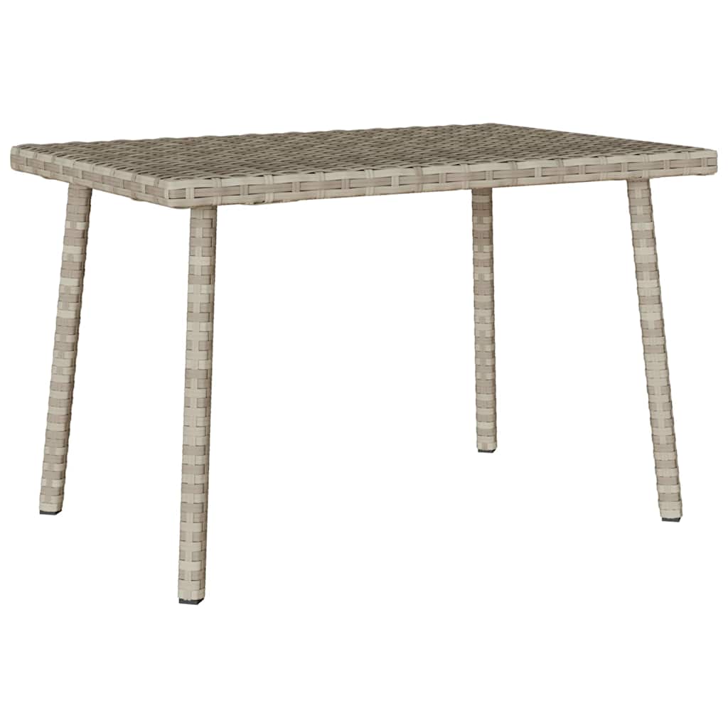 Garden Coffee Table Rectangular Light Grey 60x40x37 cm Poly Rattan