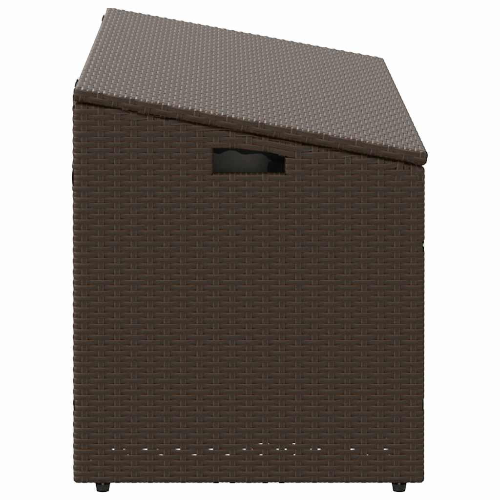 Garden Storage Box Brown 110x50x58 cm Poly Rattan
