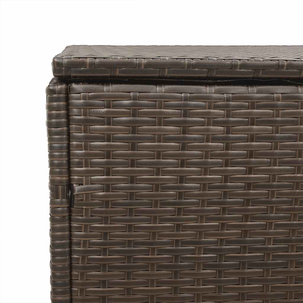 Garden Storage Box Brown 110x50x58 cm Poly Rattan