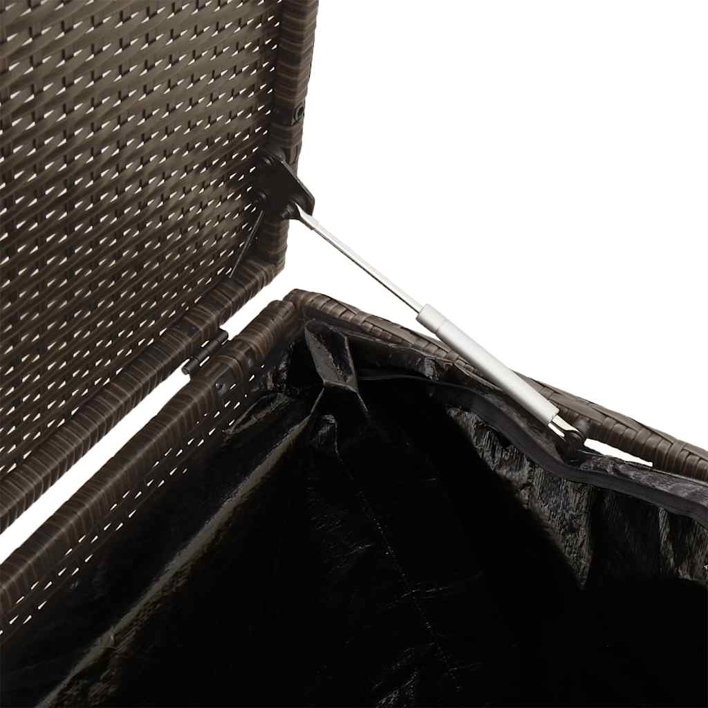 Garden Storage Box Brown 110x50x58 cm Poly Rattan