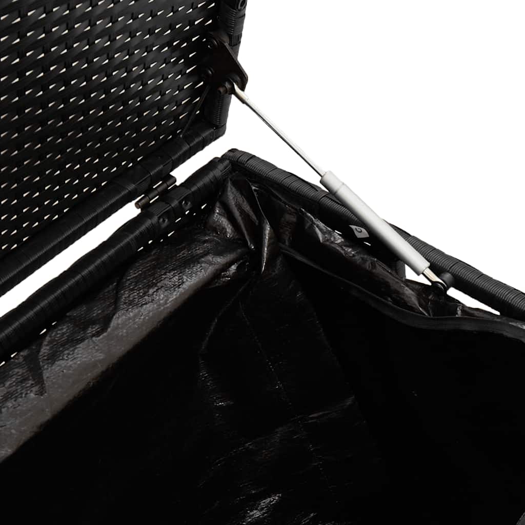 Garden Storage Box Black 220x50x58 cm Poly Rattan