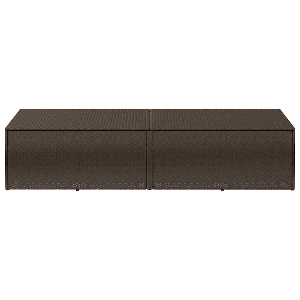 Garden Storage Box Brown 220x50x58 cm Poly Rattan