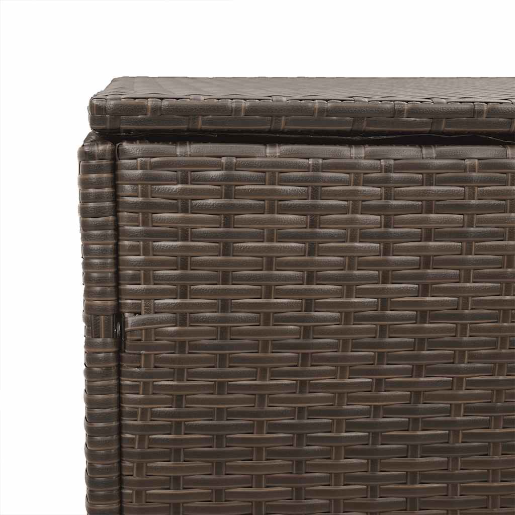 Garden Storage Box Brown 220x50x58 cm Poly Rattan