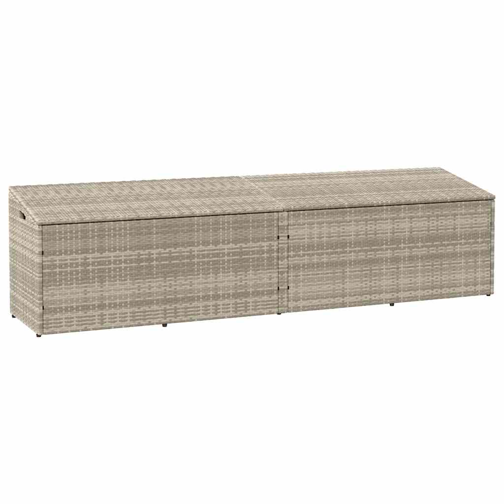 Garden Storage Box Light Grey 220x50x58 cm Poly Rattan
