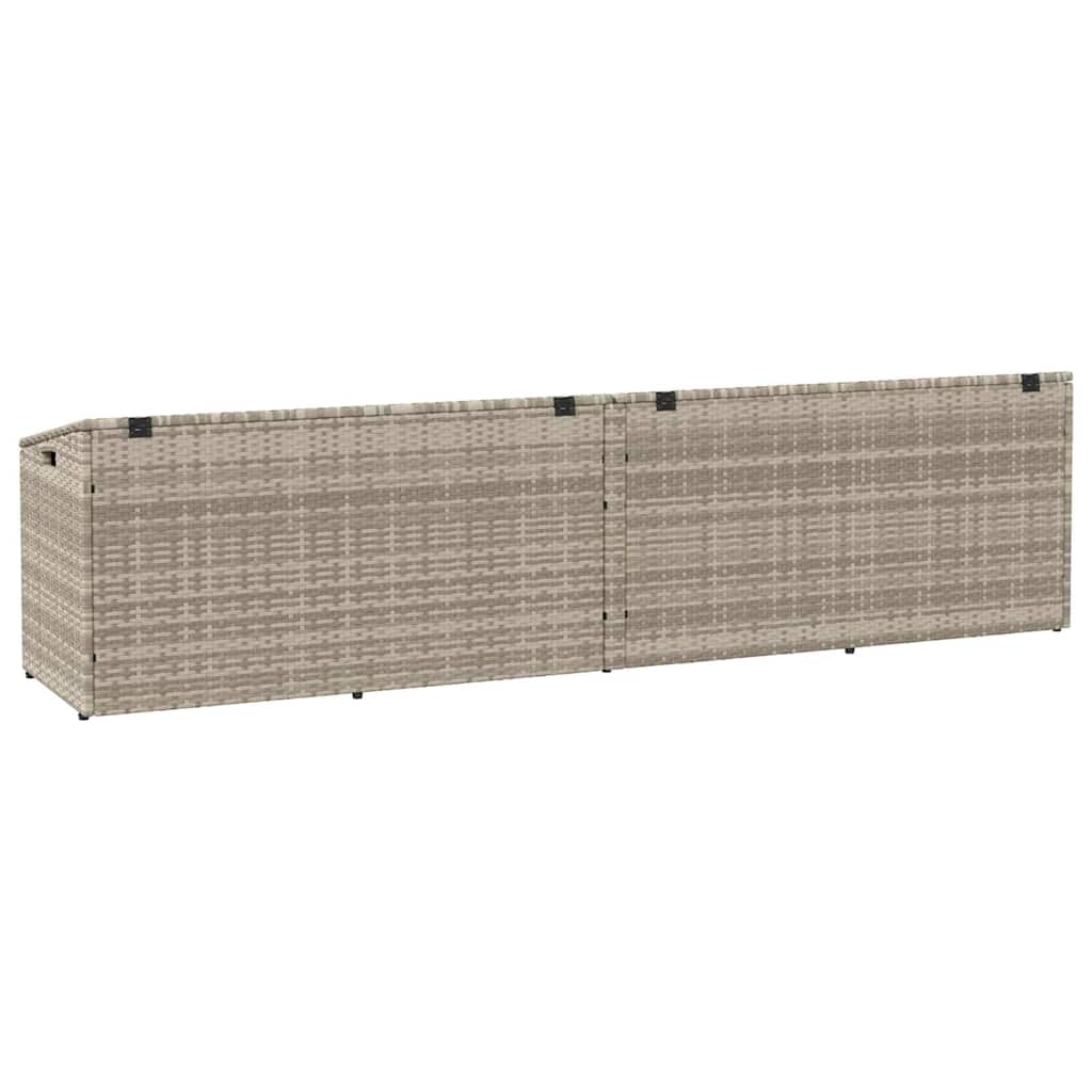 Garden Storage Box Light Grey 220x50x58 cm Poly Rattan