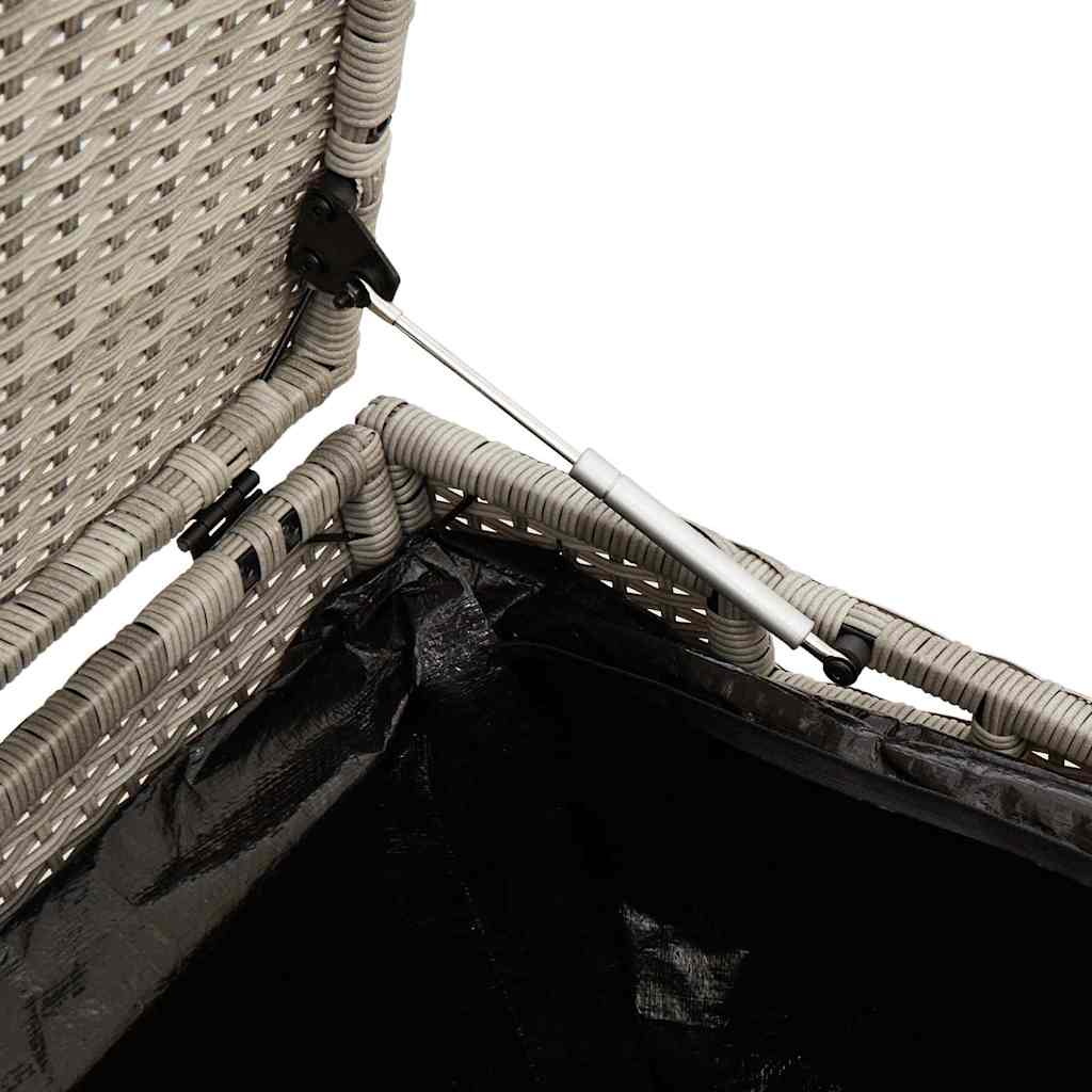 Garden Storage Box Light Grey 220x50x58 cm Poly Rattan