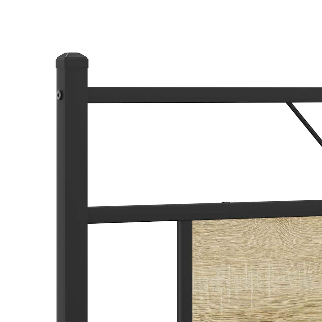 Metal Bed Frame without Mattress Sonoma Oak 180x200 cm Super King