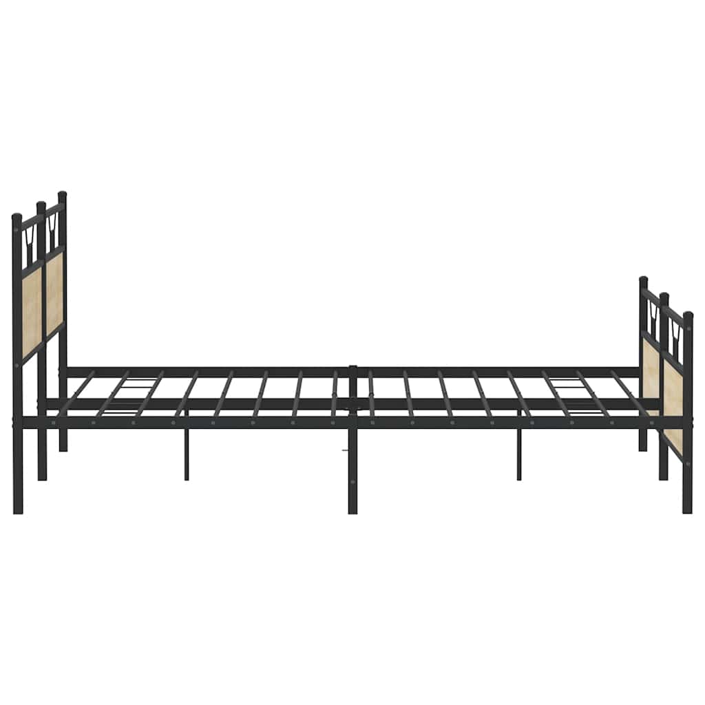 Metal Bed Frame without Mattress Sonoma Oak 193x201 cm