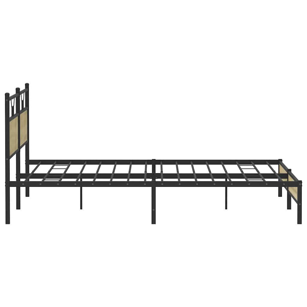 Metal Bed Frame without Mattress Sonoma Oak 200x200 cm