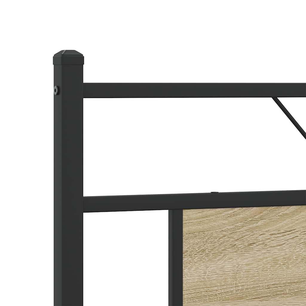 Metal Bed Frame without Mattress Sonoma Oak 183x213 cm