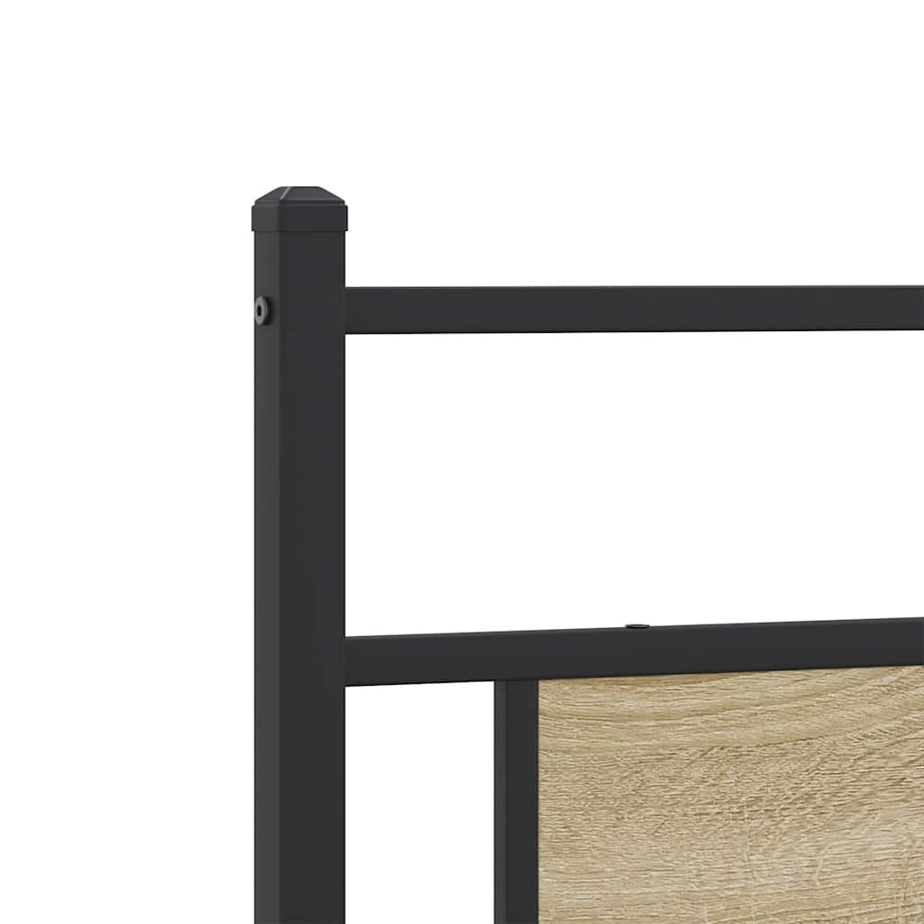 Metal Bed Frame without Mattress Sonoma Oak 200x200 cm