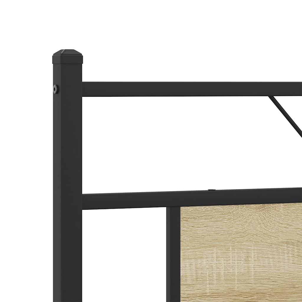 Metal Bed Frame without Mattress Sonoma Oak 180x200 cm Super King