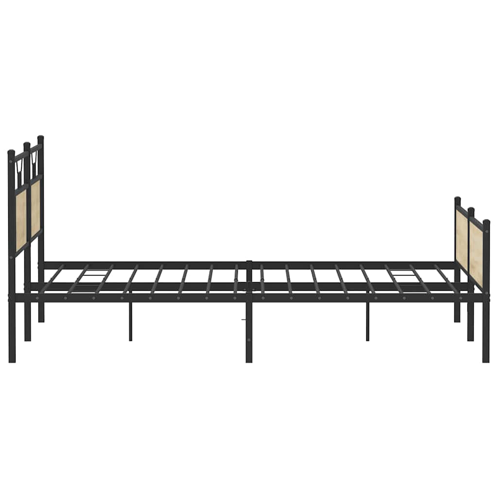 Metal Bed Frame without Mattress Sonoma Oak 183x213 cm