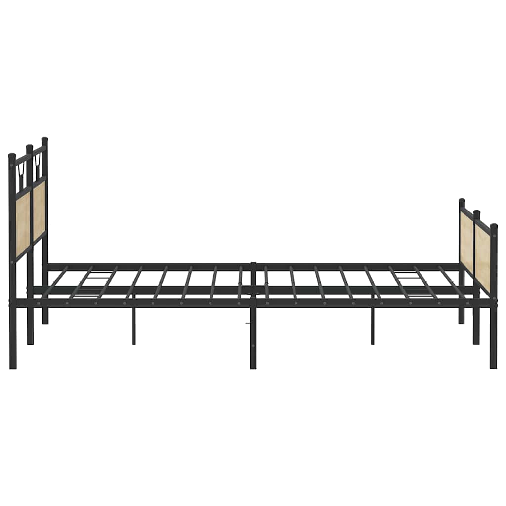 Metal Bed Frame without Mattress Sonoma Oak 200x200 cm