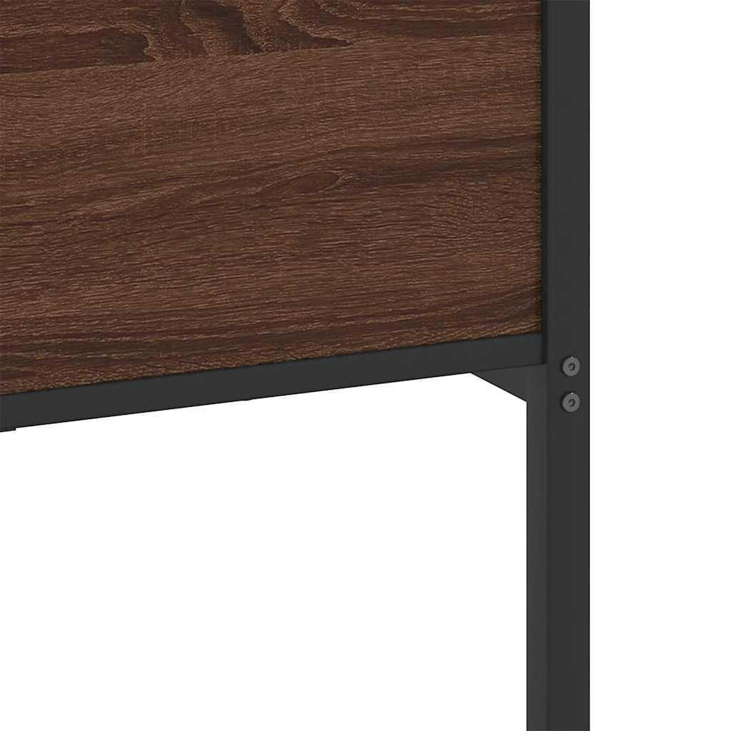 Metal Bed Frame without Mattress Brown Oak 183x213 cm