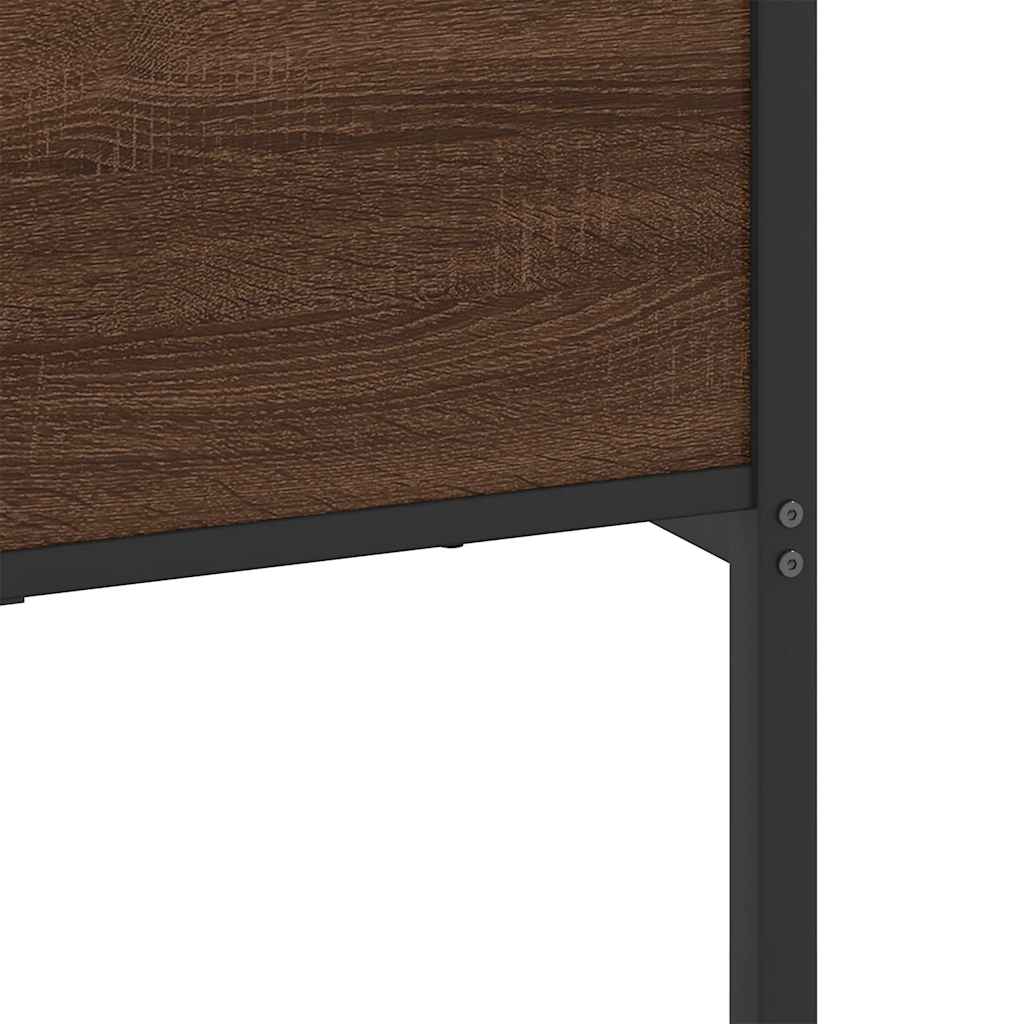 Metal Bed Frame without Mattress Brown Oak 200x200 cm