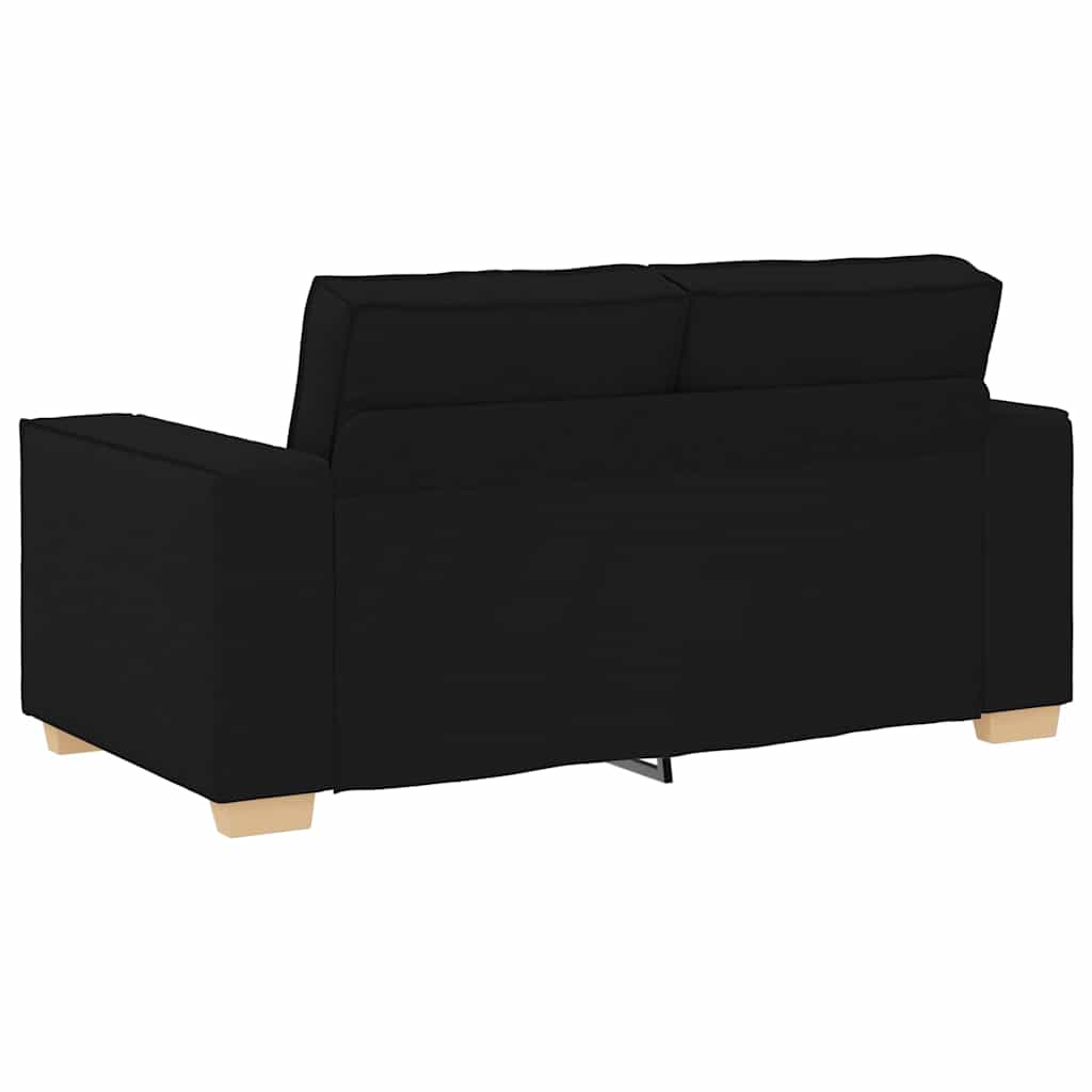 Sofa Set with Cushion 3 pcs Black 220 x 78 x 84 cm Fabric