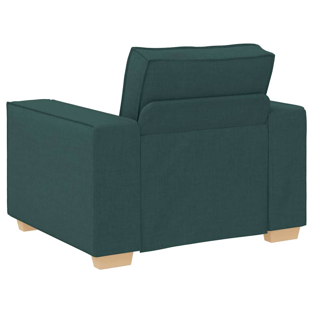 Sofa Set with Cushion 3 pcs Dark Green 220 x 78 x 84 cm Fabric