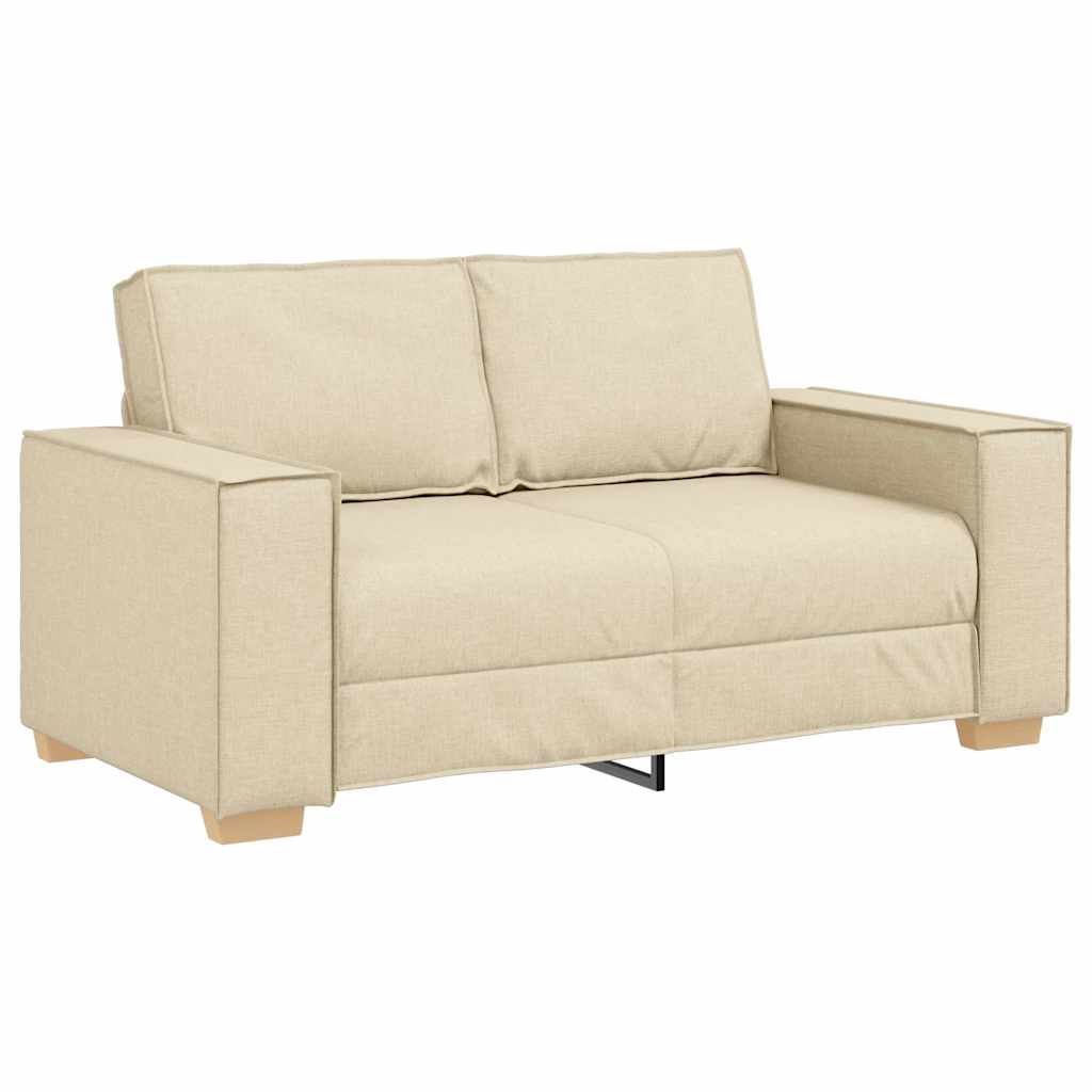 Sofa Set with Cushion 3 pcs Cream 220 x 78 x 84 cm Fabric