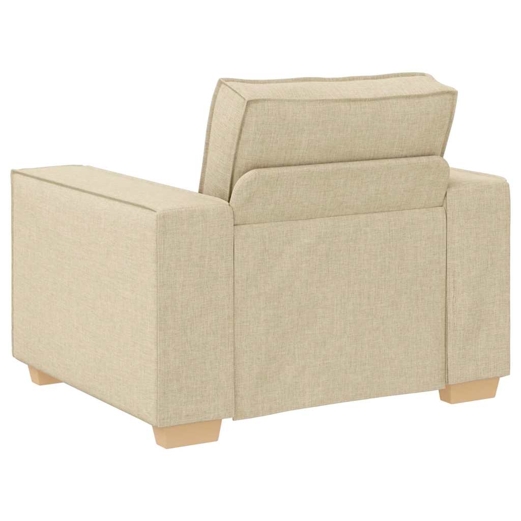 Sofa Set with Cushion 3 pcs Cream 220 x 78 x 84 cm Fabric