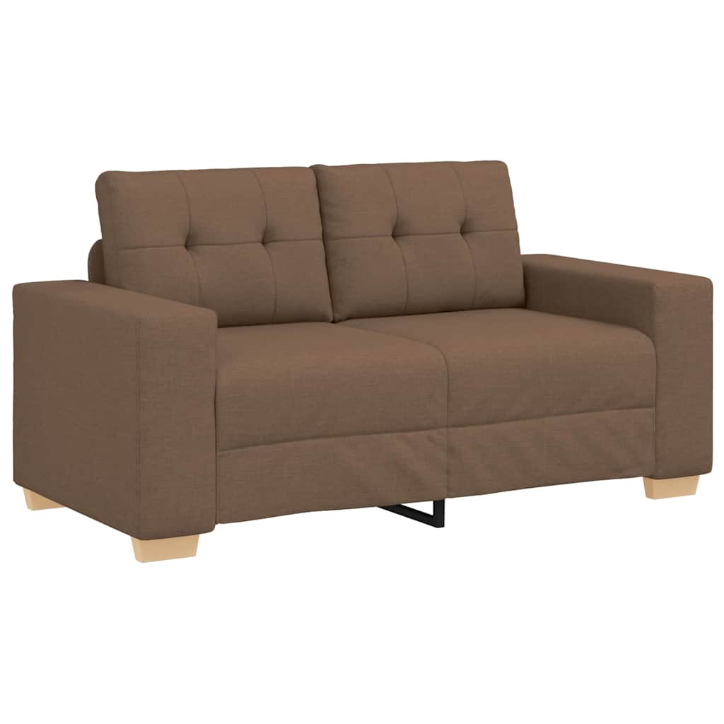 Sofa Set with Cushion with Pillow Brown Fabric