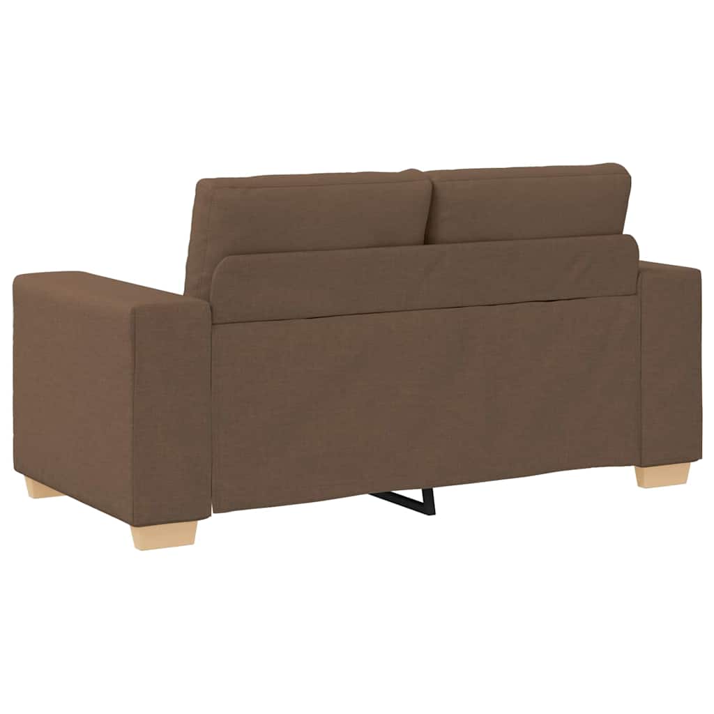 Sofa Set with Cushion with Pillow Brown Fabric