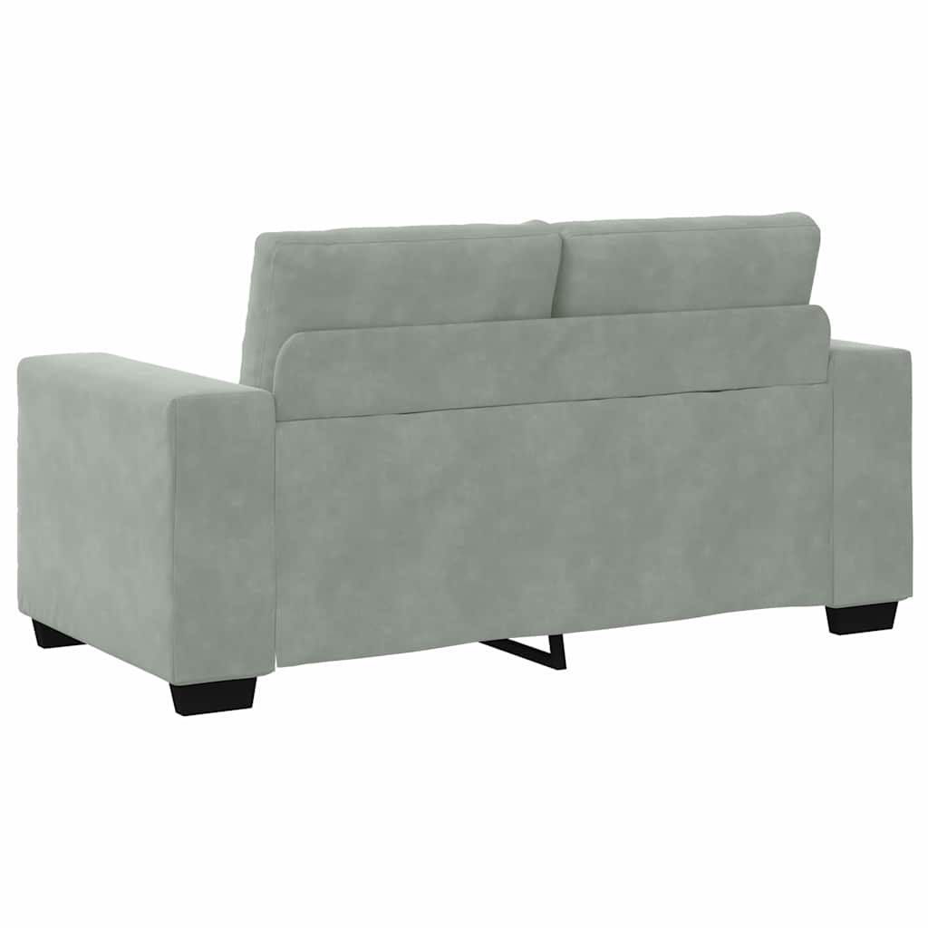 Sofa Set with Cushion 3 pcs Grey 221 x 78 x 80 cm Velvet