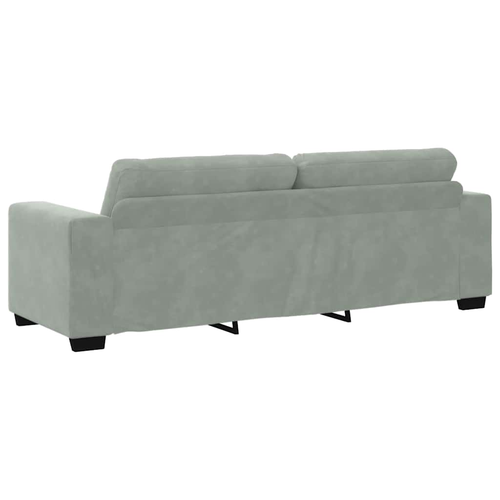 Sofa Set with Cushion 3 pcs Grey 221 x 78 x 80 cm Velvet