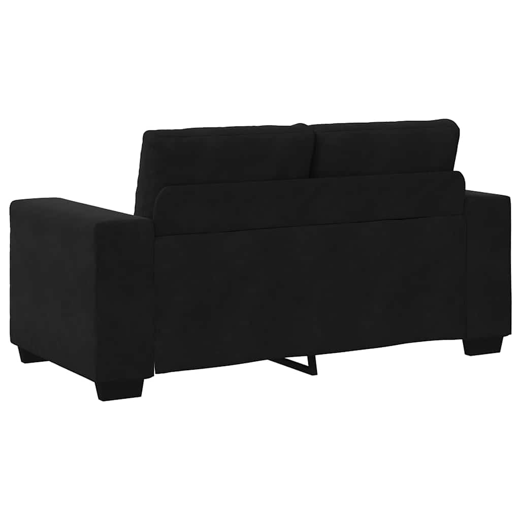 Sofa Set with Cushion 3 pcs Black 221 x 78 x 80 cm Velvet